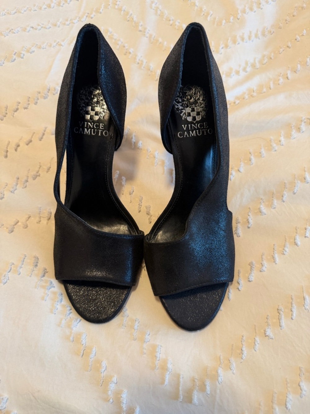 Nordstrom Vince Camuto Black Open-Toe D'Orsay Heels